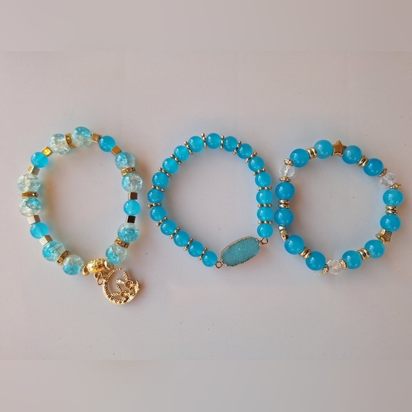 3 Boho bracelets handcrafted beaded - Picture 5 of 5